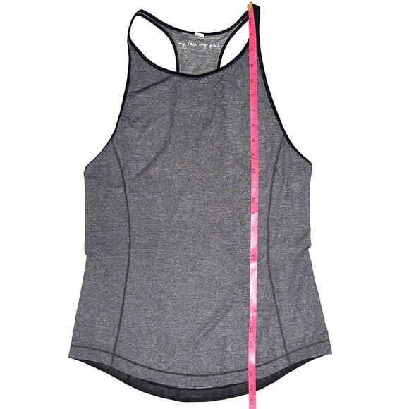 Lululemon Time To Sweat Heathered Black Grey My Race My Pace Tank Top Size 6 - Picture 11 of 11
